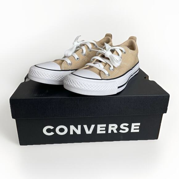 Converse CTAS Madison Ox Coastal Dune Sand Women's Sz 5.5 Sneakers White Black - Picture 1 of 10